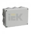 Коробка распаячная КМ41244 для о/п 190х140х70 мм IP55 (RAL7035, 10 гермовводов)