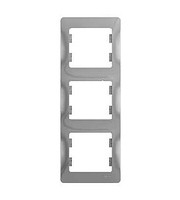Выключатель комплектующие Glossa GSL000307 (3 пост. рамка, вертикальная, Алюминий)